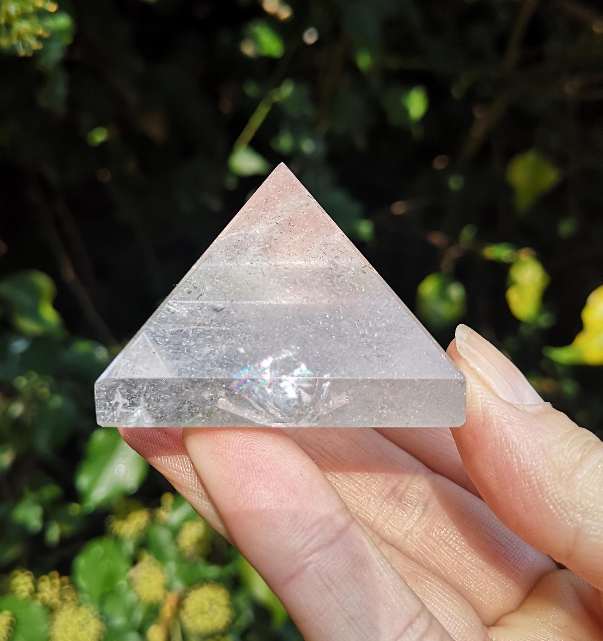 Pyramidal Quartz Brazilian Clear Quartz Crystal Pyramid 107g - 49mm Clear Quartz Gem ...