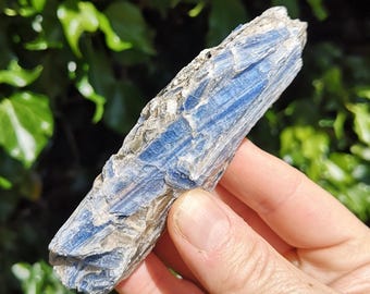 Natural Blue Kyanite Crystal - Raw Blue Kyanite Specimen - Blue Kyanite with Mica - Cutting Energy Cords - Crystal For Throat Chakra