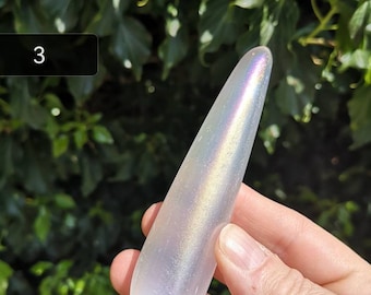 Angel Aura Selenite Wand - Angel Aura Selenite Massage tool 108mm - Angel Aura Selenite Crystal Wand  - Selenite Healing Tool LAST ONE