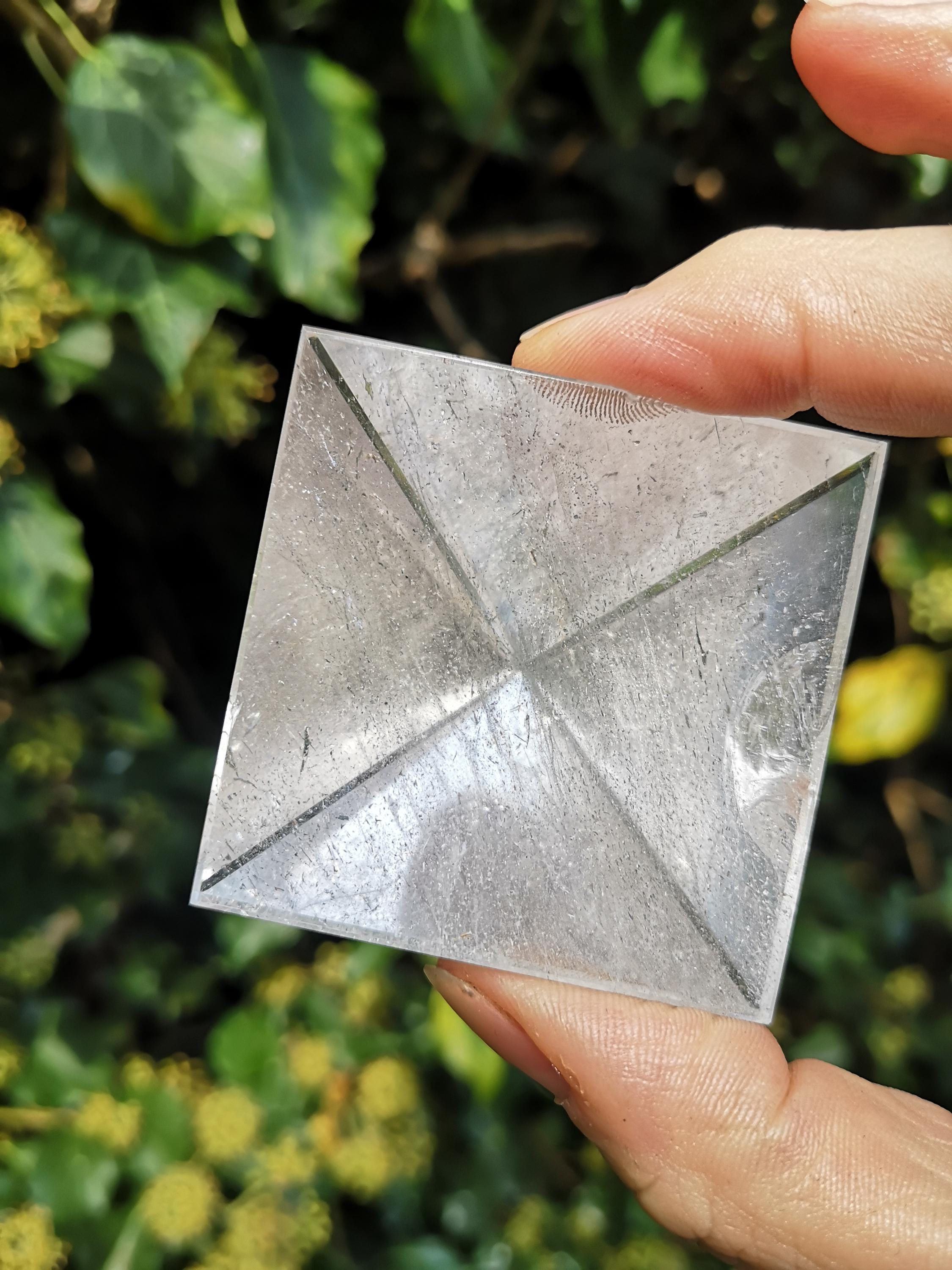 Pyramidal Quartz Brazilian Clear Quartz Crystal Pyramid 107g - 49mm Clear Quartz Gem ...