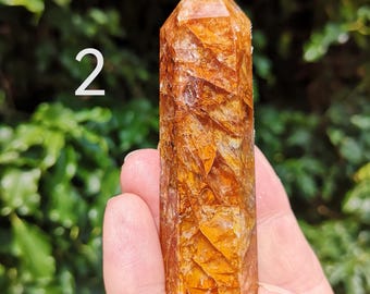 Golden Healer Tower - Golden Quartz Point - Gold Quartz Tower - The Golden Ray Healing - Healer Quartz  - Iron Oxide Quartz Point - Sunshine
