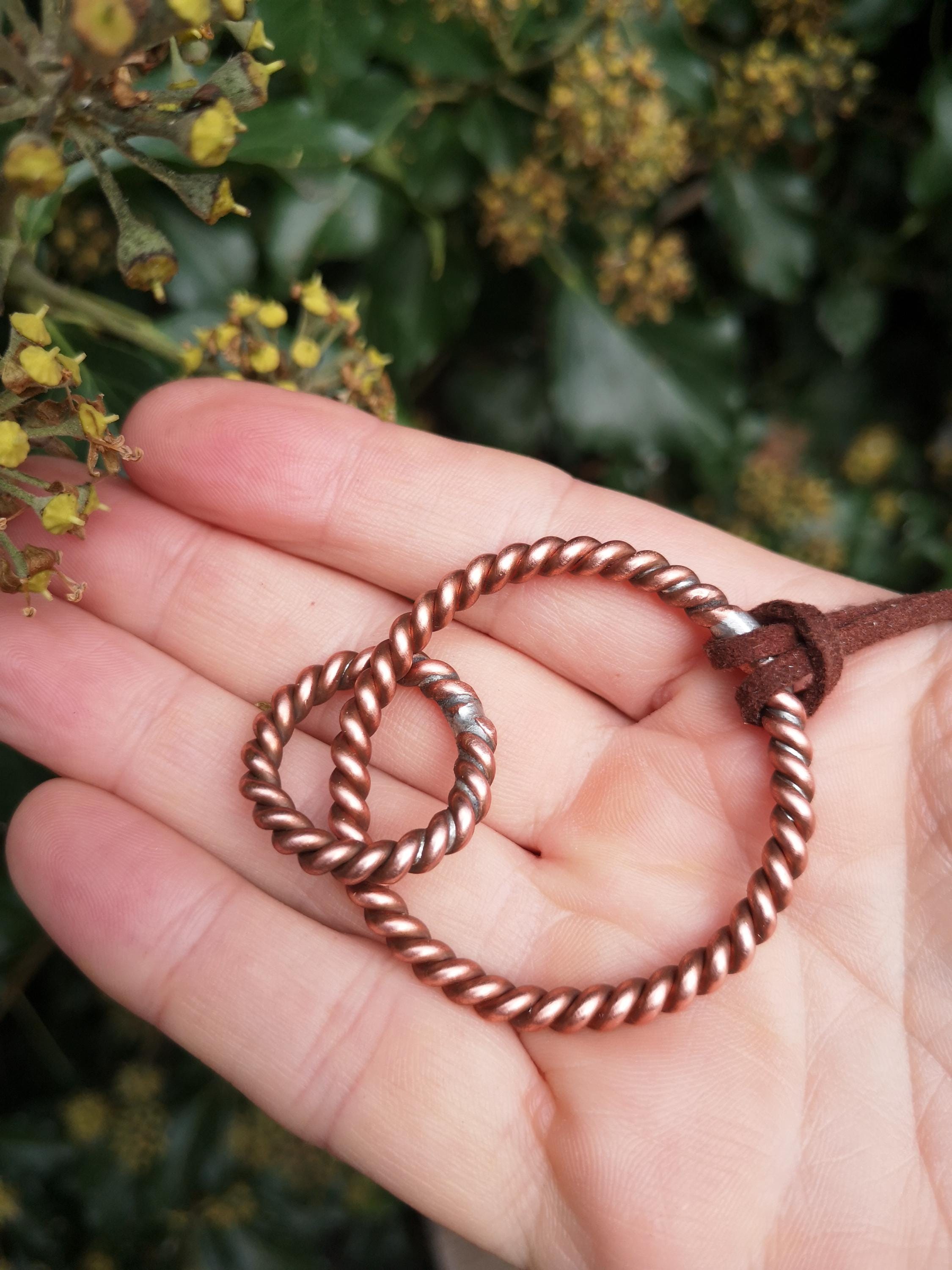 144 Mhz Sacred Cubit Tensor Ring Necklace -hand Made Pure Copper 1