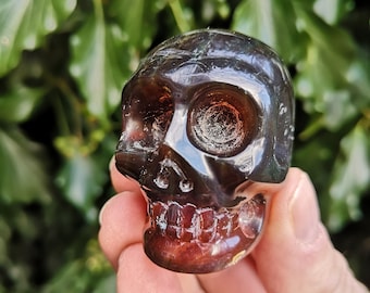 Amber Skull Carving 33g - Hand Carved Sumatran Amber Skull Large Size 46mm - Real Amber Skull Carving - Commissioned So Super Rare