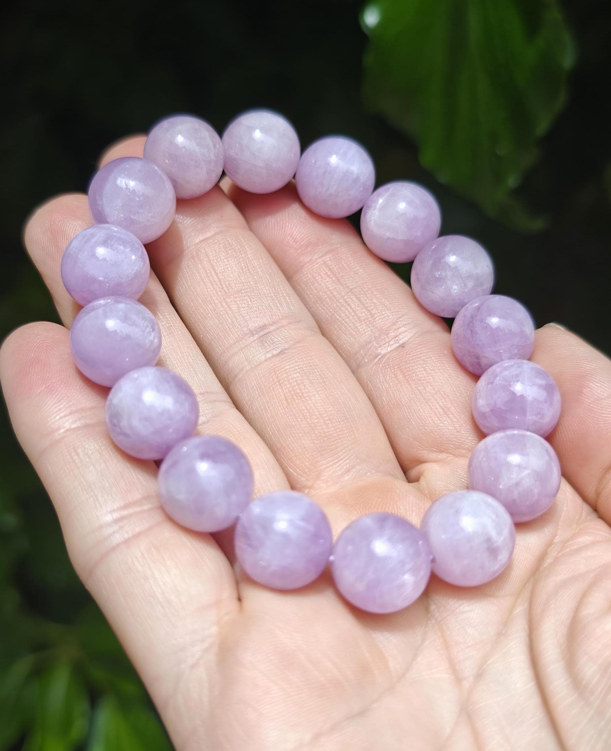 Pink Kunzite Large Bead Bracelet - Kunzite Crystal 13mm Bead