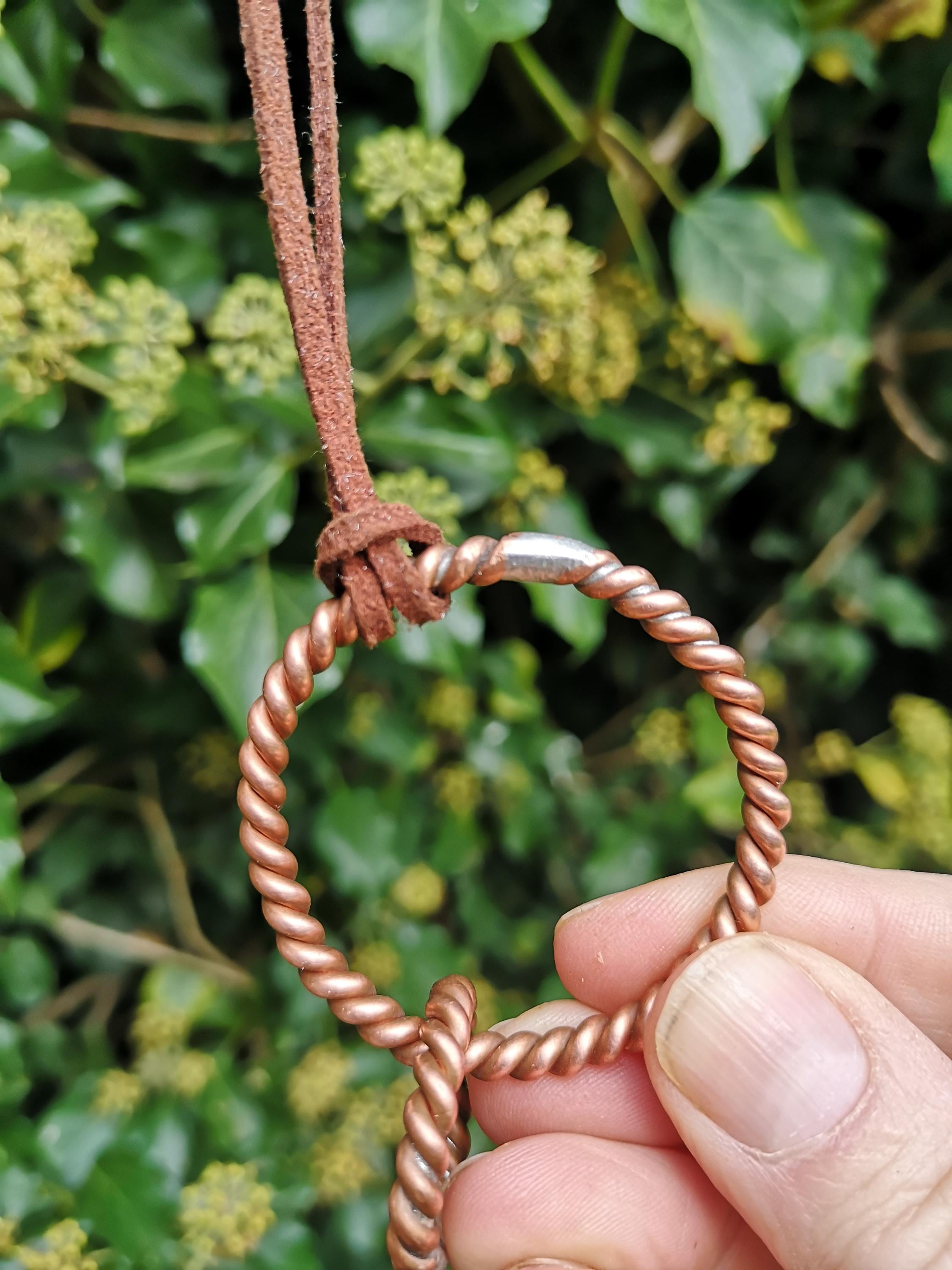 144 Mhz Sacred Cubit Tensor Ring Necklace -hand Made Pure Copper 1