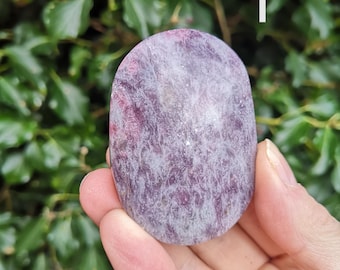 Unicorn Stone Palm Stone - Rare Pegmatite Pocket Stone 106-103g - Pink Tourmaline, Lepidolite, Smokey Quartz & Cleavelandite Combi Crystal