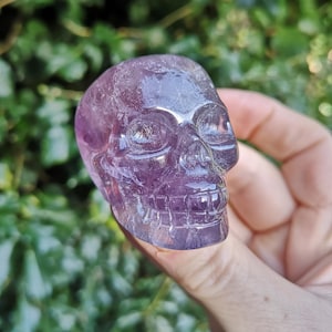 Amethyst Skull - High Quality Amethyst Crystal Skull 2 1/4 inch - Amethyst Gemstone Skull Carving 122g - Rare Activated Skull Amethyst