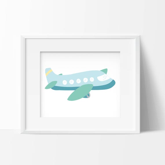 Airplane Poster Boys Airplane Printable Kids Transport Wall Etsy