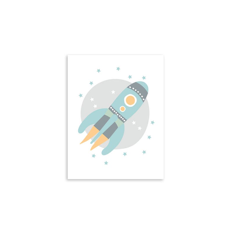 Set of 3 Space Rocket Prints Space Illustration Nursery Wall - Etsy