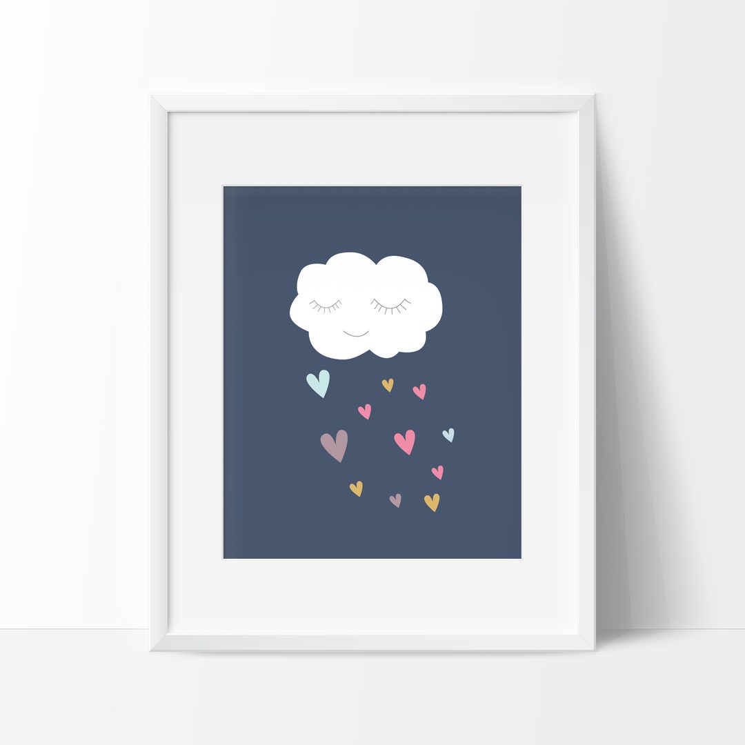 Pink and Blue Nursery Printable Happy Cloud Print - Etsy