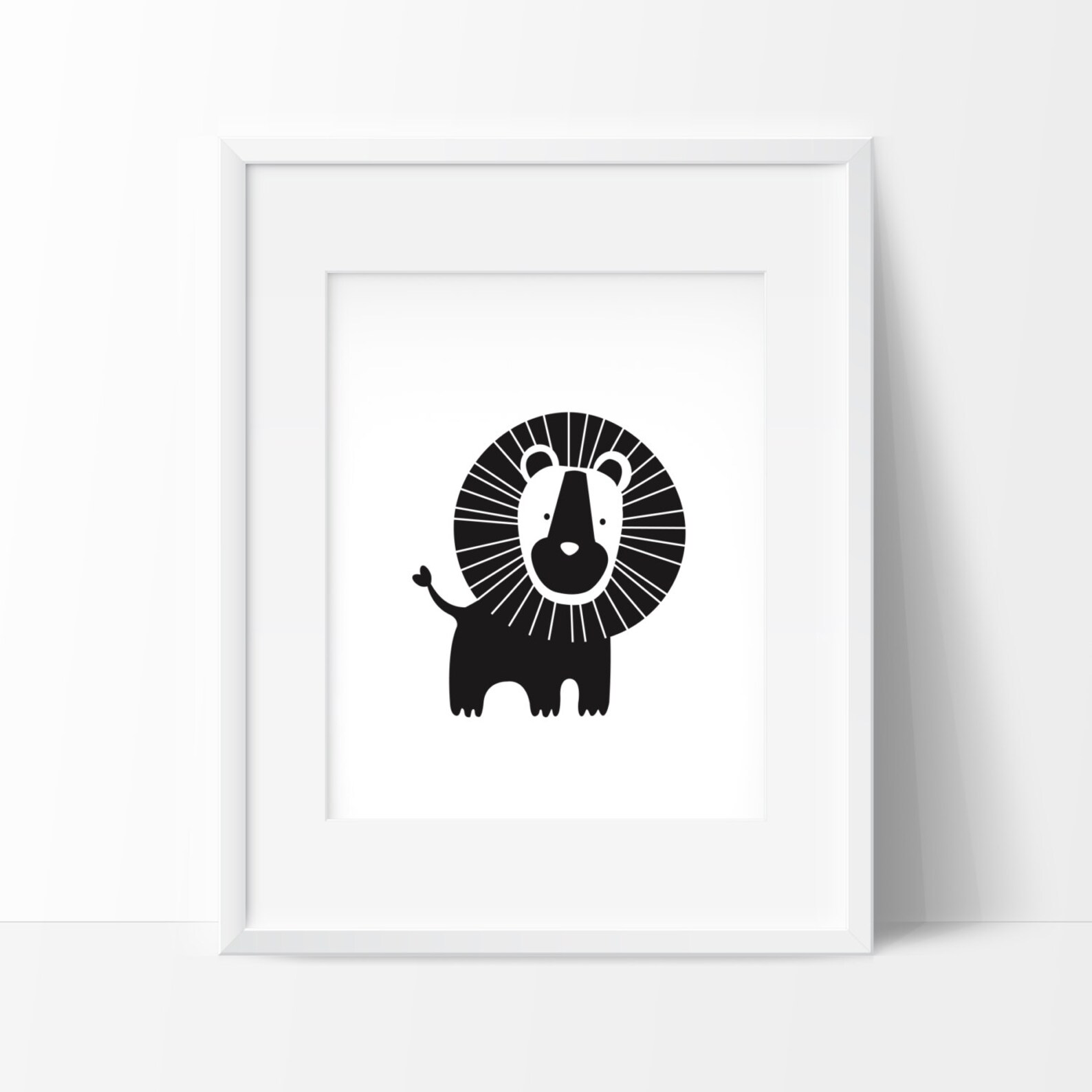 Black and White Lion Print Lion Nursery Printablebaby Animal Etsy