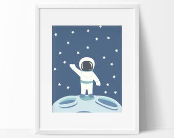 Affiche Astronaute à imprimer pour une Déco planète chambre bébé