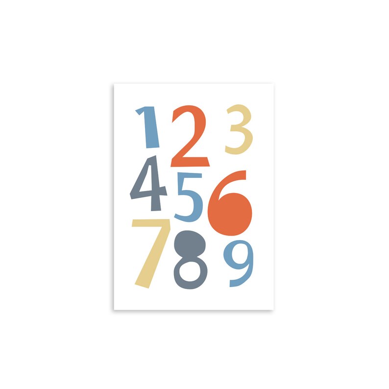 Playroom art Educational Numbers print ABC Print Alphabet art Numbers poster Nursery print Kids room decor Numbers Illustration