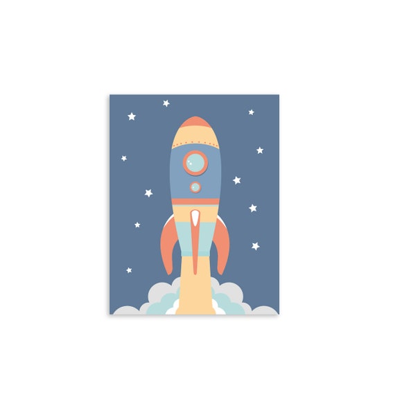 Affiche Fusee A Imprimer Pour La Decoration De La Chambre De Etsy France