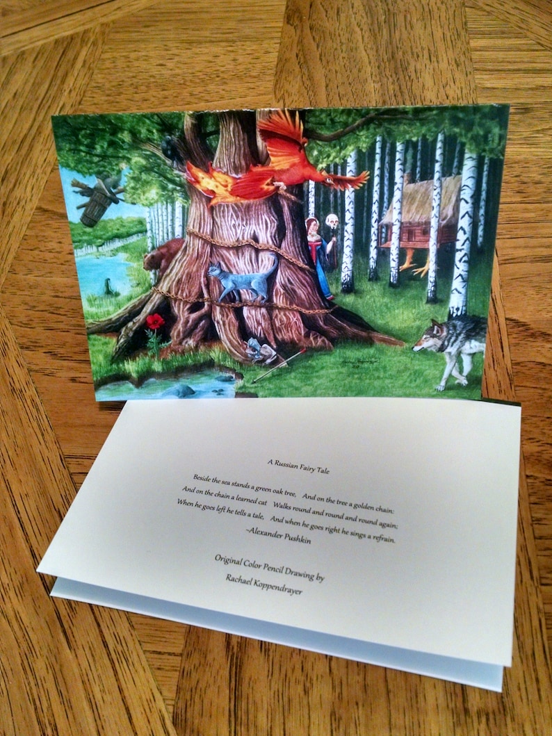The Learned Cat: a Russian Fairy Tale 5X7 Art Card image 1