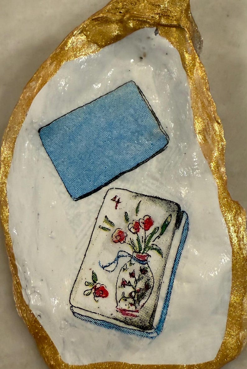 Tumbling Mahjong tiles oyster shell Christmas ornaments with velvet ribbon bow. Jokers, Flowers, Dragons, Dots, Craks and Bams & Bird Bams Flower and Blue Tile