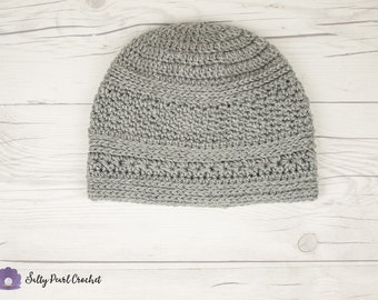 Silver Beach Beanie Hat Crochet Pattern 