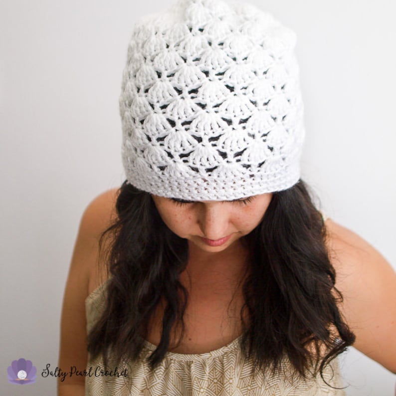Venus Shell Slouch Hat Crochet Pattern Easy Women's Slouchy Hat Pattern, Easy Crochet Slouchy Hat Pattern, Women's Hat Pattern imagem 1