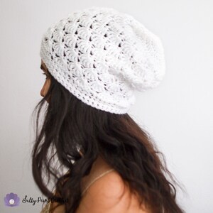 Venus Shell Slouch Hat Crochet Pattern Easy Women's Slouchy Hat Pattern, Easy Crochet Slouchy Hat Pattern, Women's Hat Pattern image 4