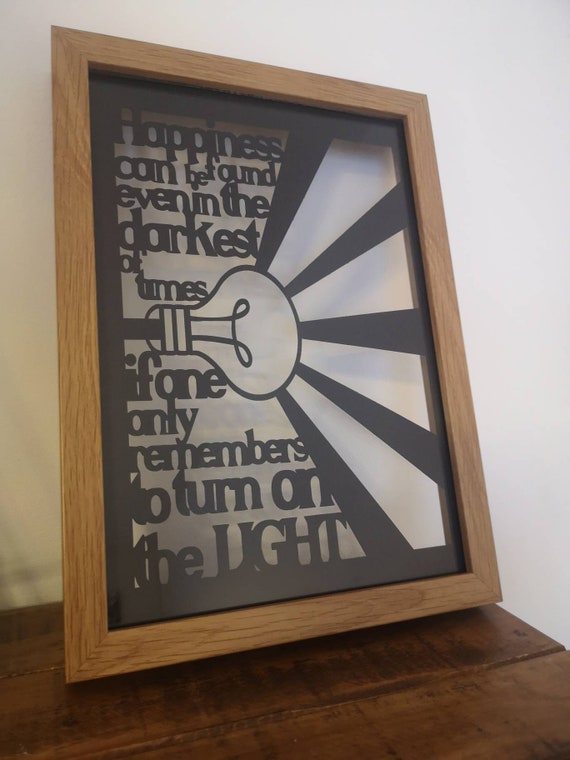 Happiness Can Be Found - Harry Potter inspired  - Paper Cut Layered in Floating Frame