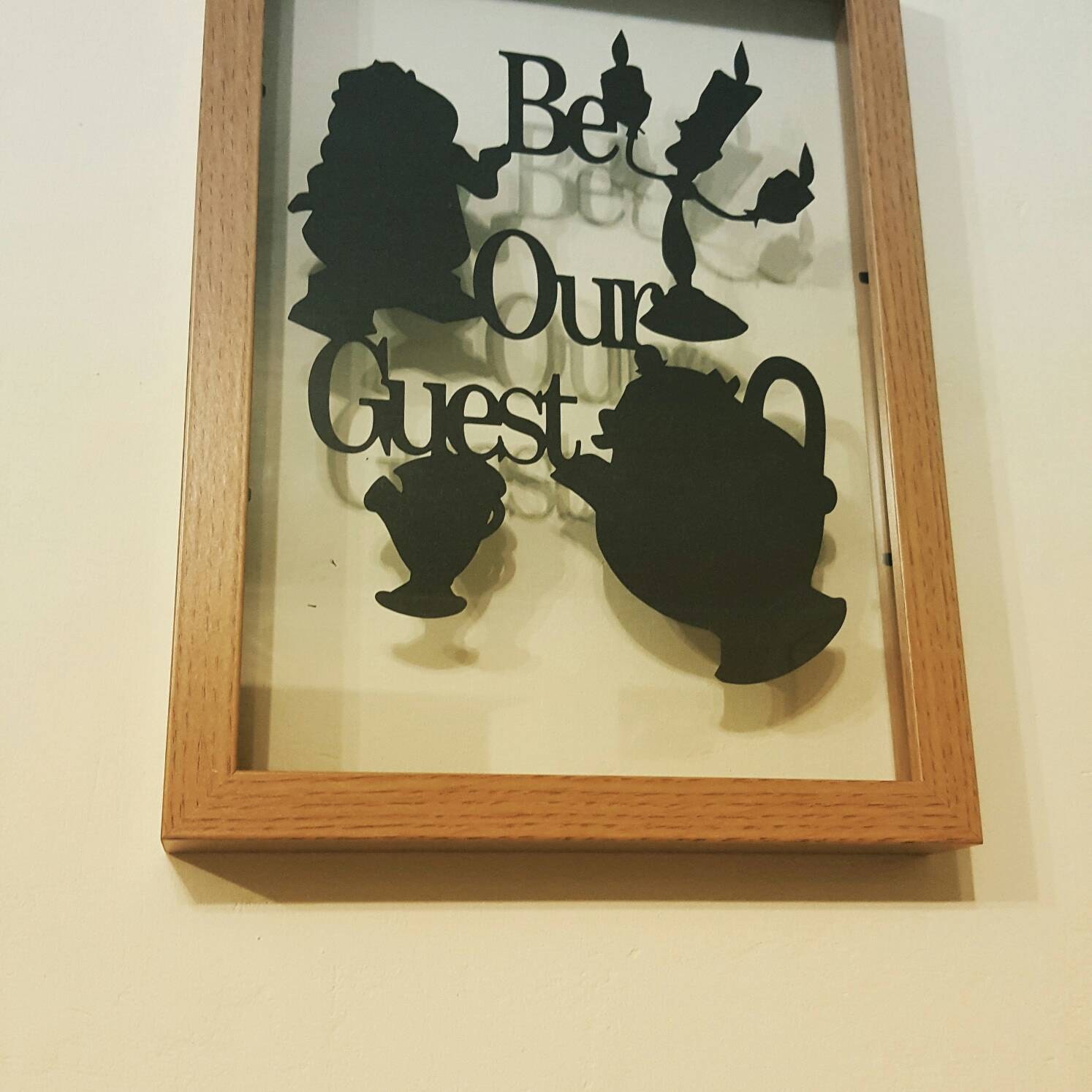 Be Our Guest Beauty And The Beast Inspired Paper Cut In Floating Mooseandbeardesign