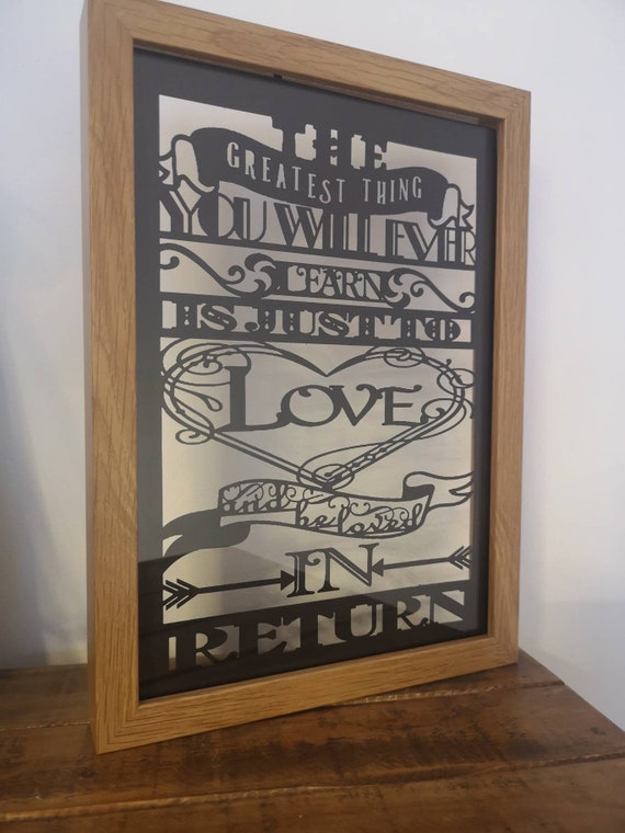 The Greatest Thing You Will Ever Learn - Moulin Rouge Inspired - Paper Cut Layered in Floating Frame