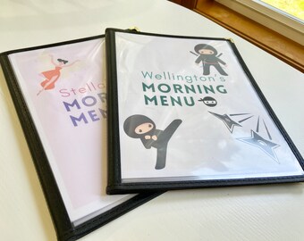 Morning Menu kindergarten physical 8 page personalized menu