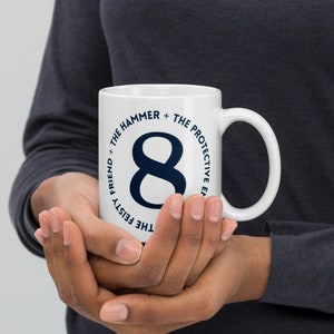 Enneagram Eight White glossy mug