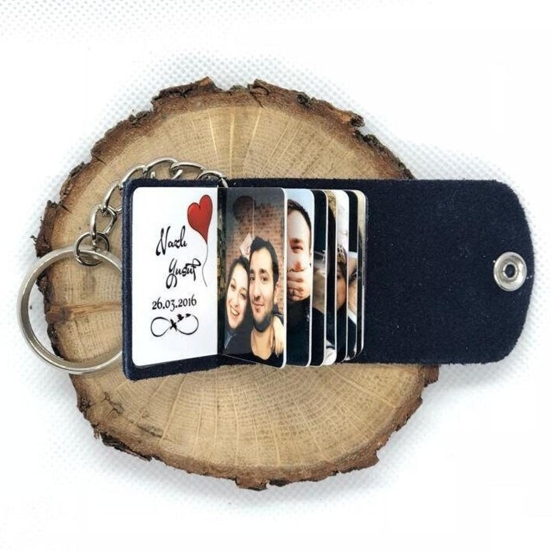 Mini Photo Album Keychain Personalized Valentines Day Gift for Him ...