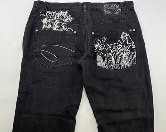1990s hip hop shirt size W 34 Dickies jeans old school carpenter pants blue vintage baggy jeans 90s hip-hop clothing gangsta rap OG