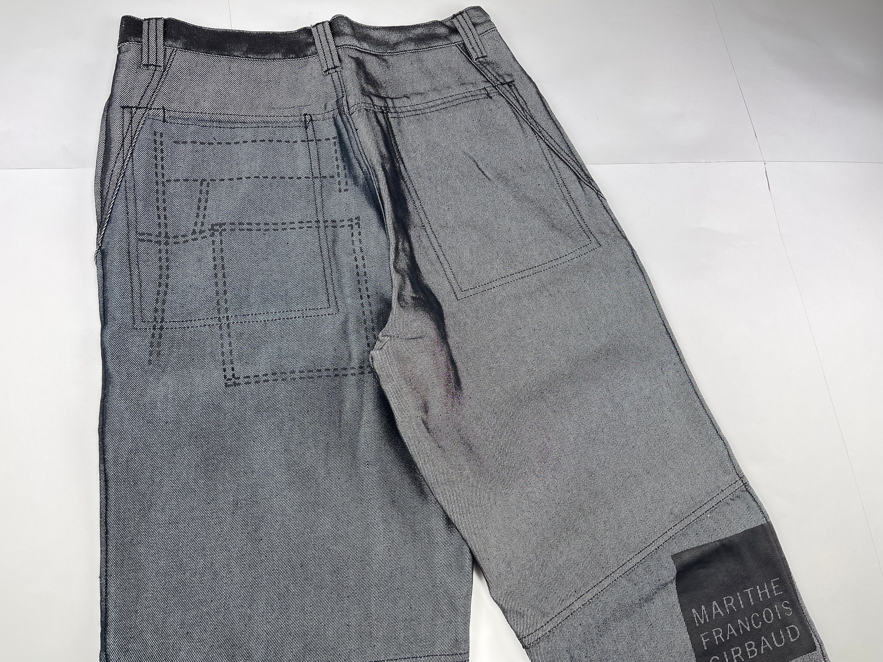 Marithe Francois Girbaud Jeans Shiny Gray Silver Metallic - Etsy
