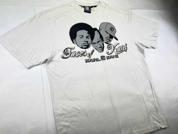 KARL KANI Jersey Faces of Kani White Vintage Hip Hop T shirt