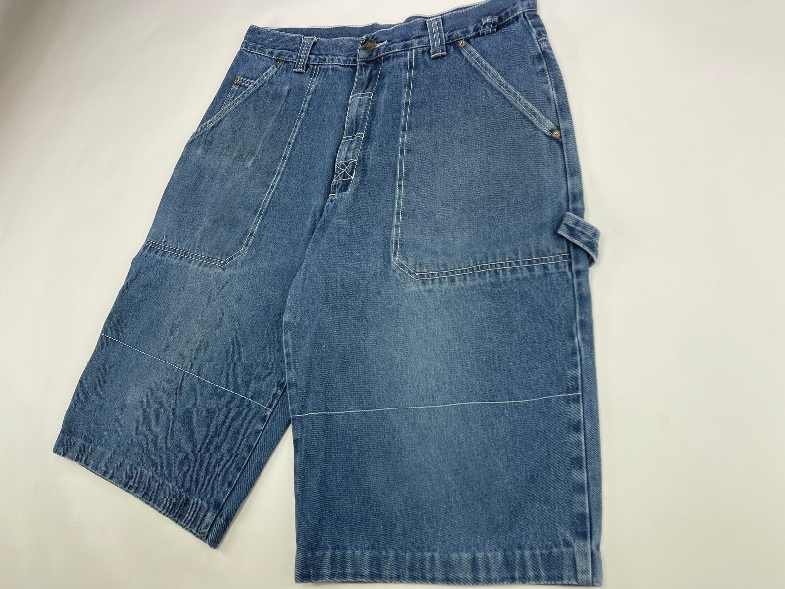 Fishbone Shorts Blue Vintage Jeans 90s Hip Hop Clothing - Etsy