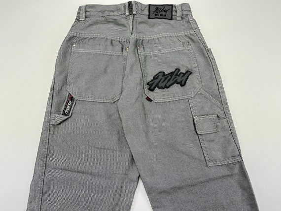 FUBU Jeans Shiny Gray Vintage Baggy 