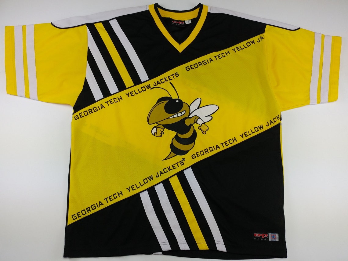NFL Tech Yellow Jackets Tshirt NCAA Vintage 90s Etsy