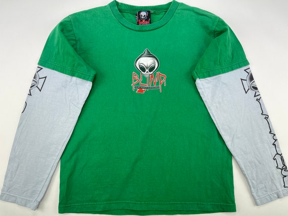 Blind Skateboards T-shirt Vintage Green Jersey 90s Hip - Etsy