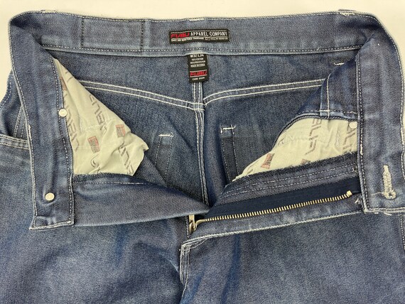 FUBU Jeans Shiny Blue Silver Metallic 