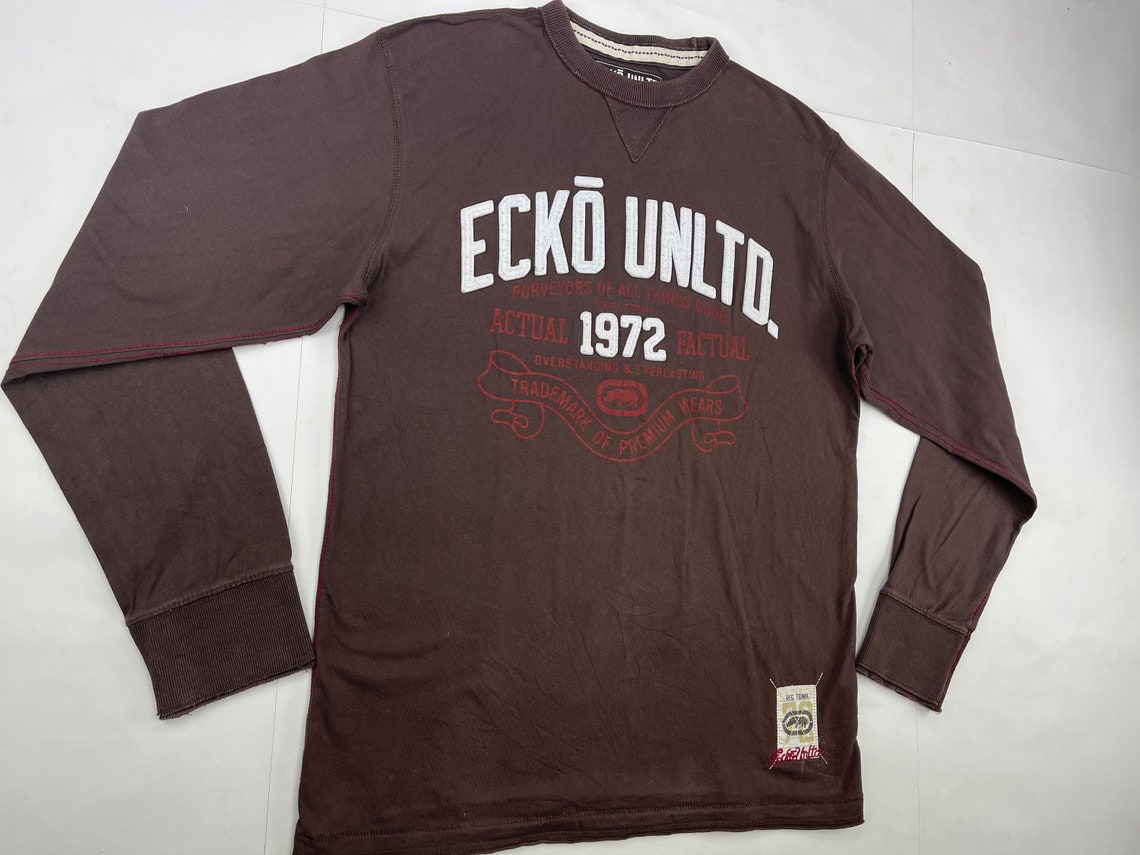 ECKO UNLTD sweatshirt brown crewneck vintage hip-hop sweat | Etsy