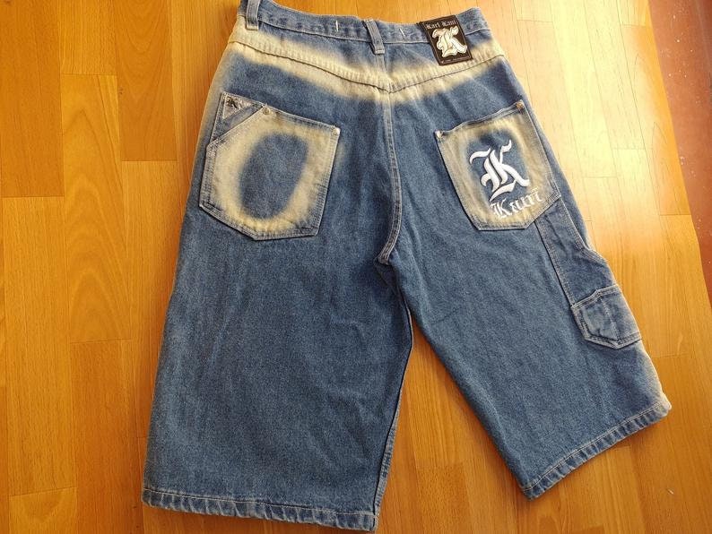 KARL KANI shorts blue hip hop jeans denim shorts of 90s | Etsy