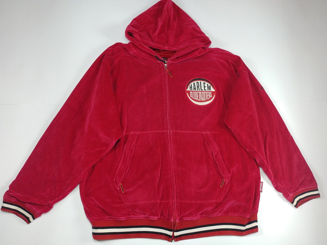 Platinum FUBU hoodie Harlem Globetrotters velour vintage | Etsy
