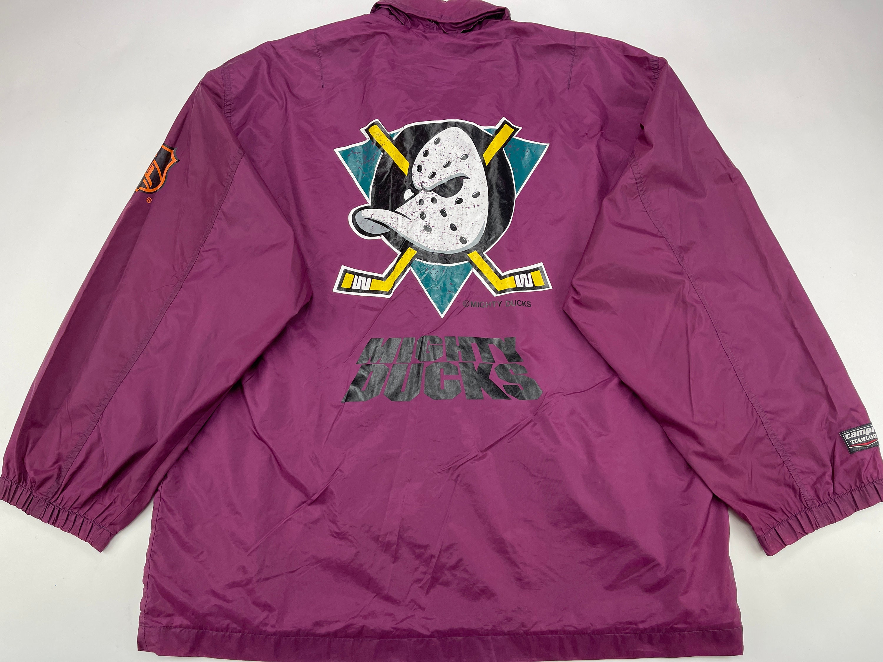 Vintage 90s Mighty Ducks of Anaheim Kangaroo Style Starter Jacket Puff –  Rad Max Vintage