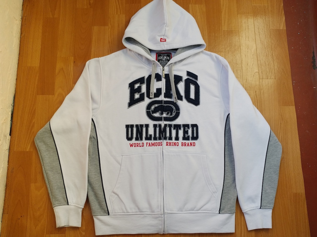 ECKO UNLTD Hoodie, White Vintage Hip Hop Sweatshirt, 90s Hip-hop ...