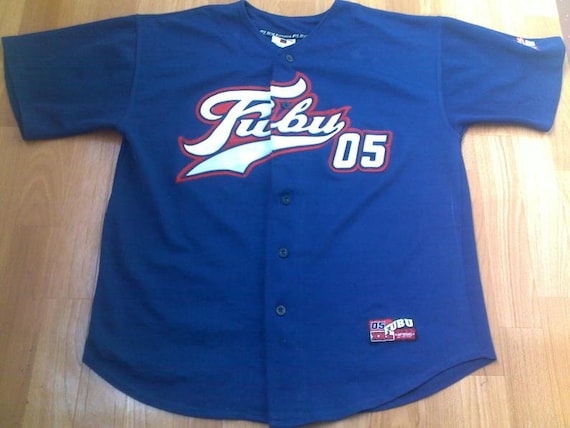 FUBU jersey, blue vintage hip hop t-shirt, 90s hip