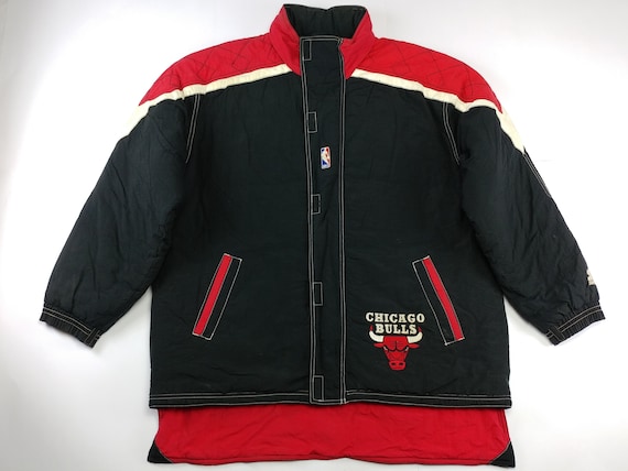 Vintage Chicago Bulls Starter puffer Pullover 1/2 Zip Jacket Sz XL 90s  Jordan