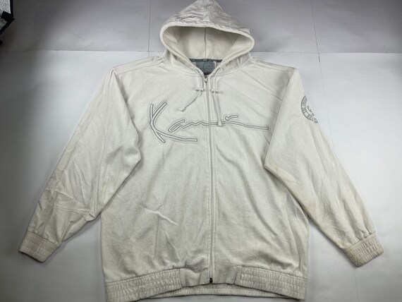 KARL KANI Hoodie Velour White Vintage 