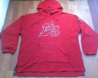 FUBU hoodie, vintage sweatshirt red shirt of 90s hip-hop clothing, 1990s hip hop, gangsta rap, size L Large