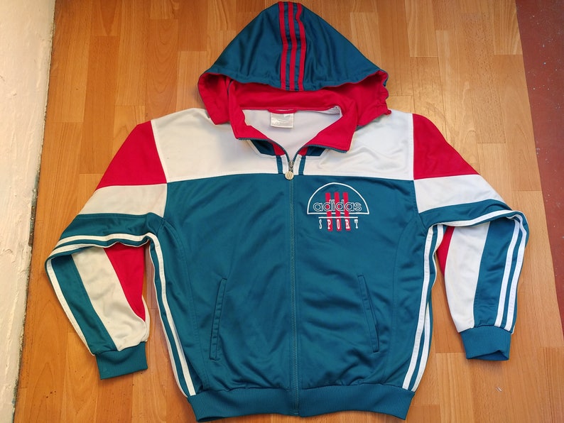ADIDAS track jacket vintage full zip hip hop jacket 90s | Etsy