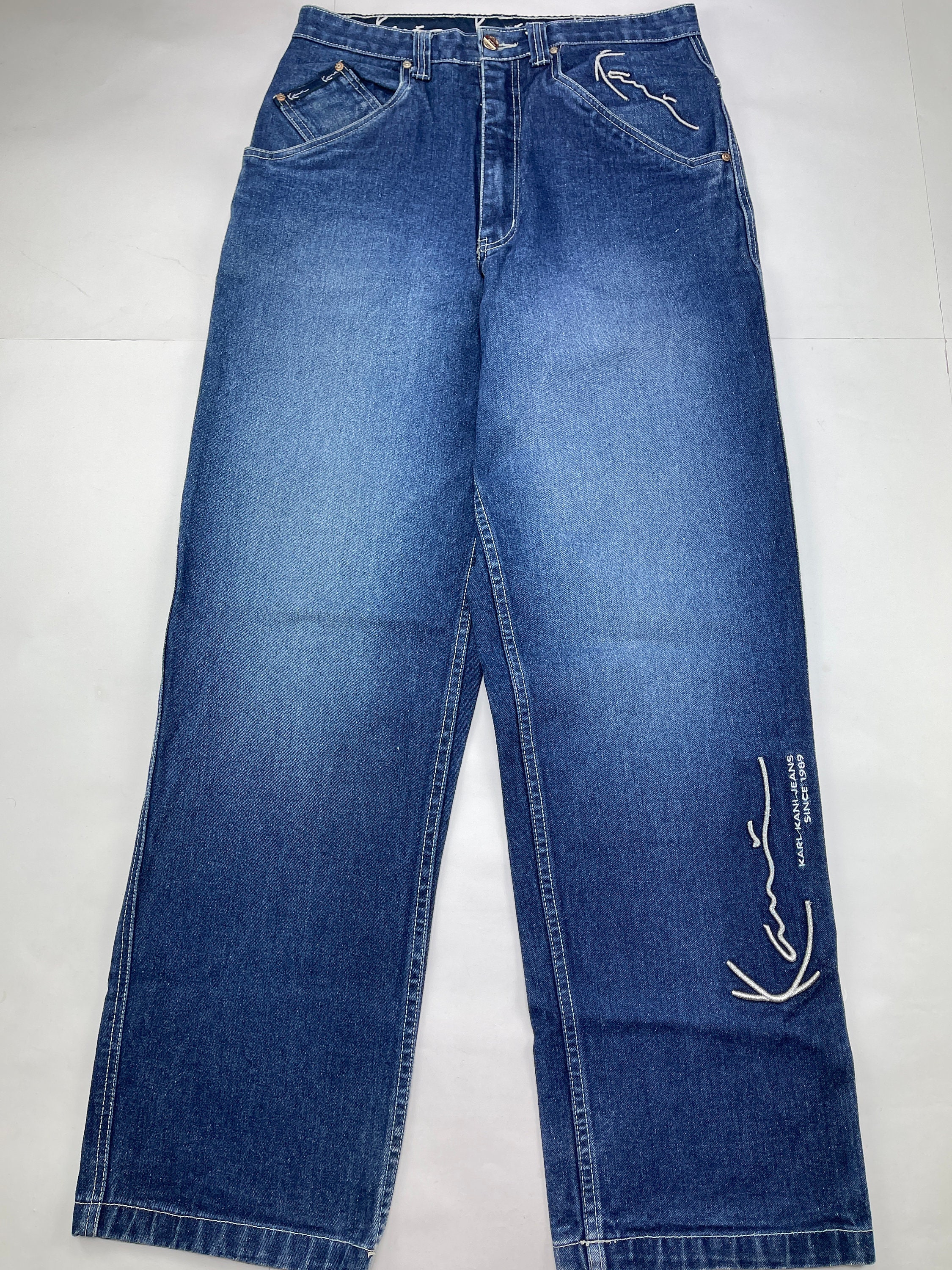 KARL KANI Jeans Vintage Baggy Kani Jeans Loose Blue 90s Hip - Etsy Norway