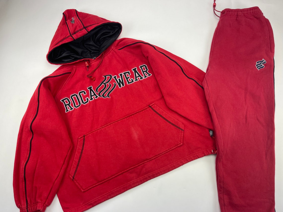 ROCAWEAR Tracksuit 1990s Red Baggy Track Suit Jacket and - Etsy