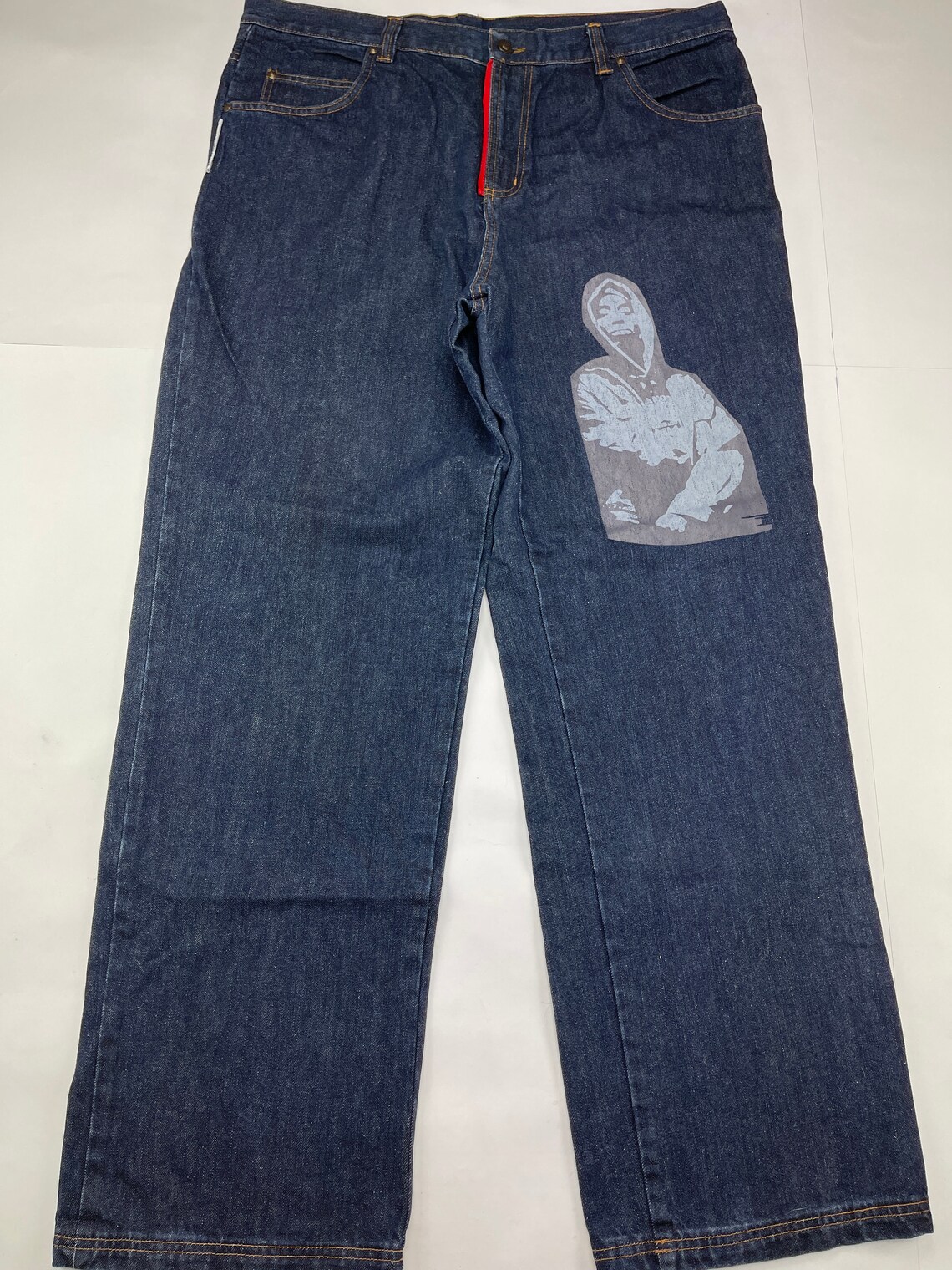 2pac Jeans Tupac Makaveli Blue Vintage Baggy Jeans 90s Hip - Etsy